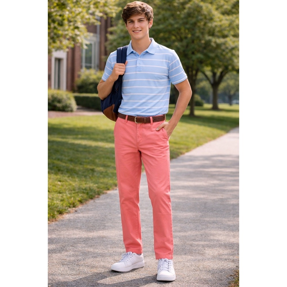 VINEYARD VINES Club Pant Chinos Boys Size 18 Jetty Red Salmon Pink Preppy